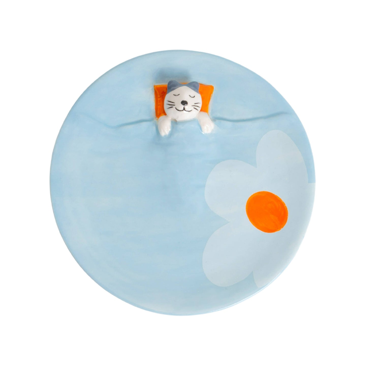 Oli Olsen | Helio Ferretti Trinket Tray Napping Cat | Light Blue