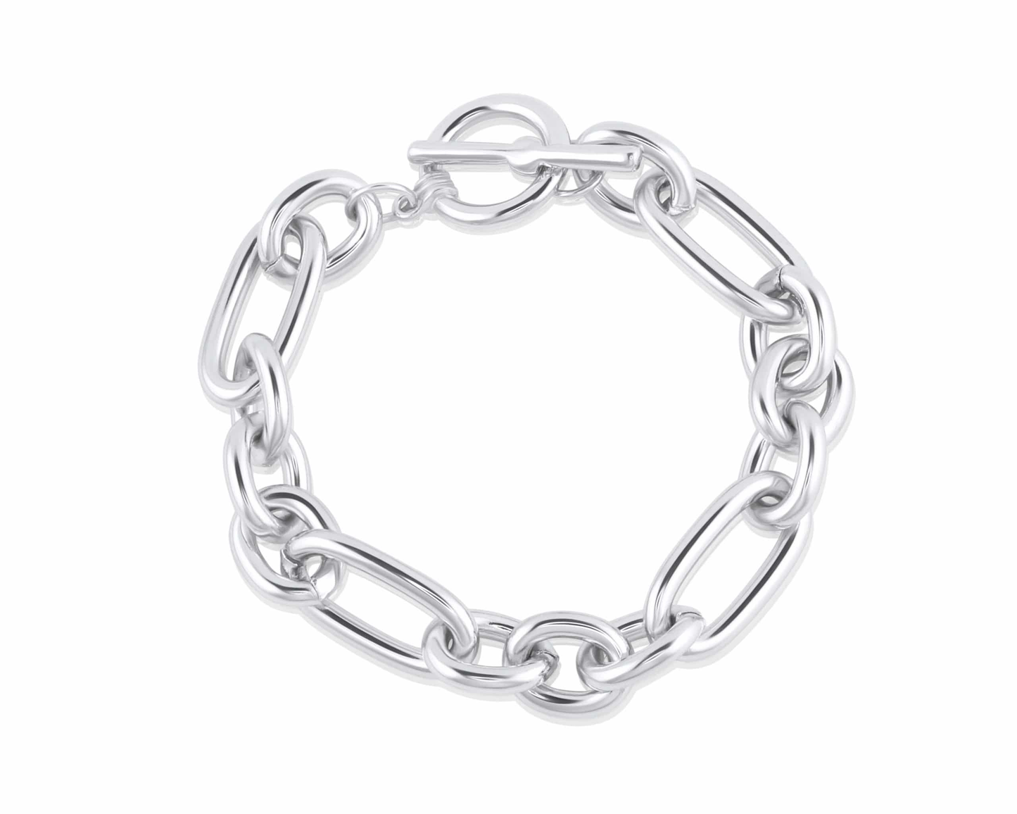 Big Metal London | Maude Oval Links T-bar Statement Bracelet | Gold