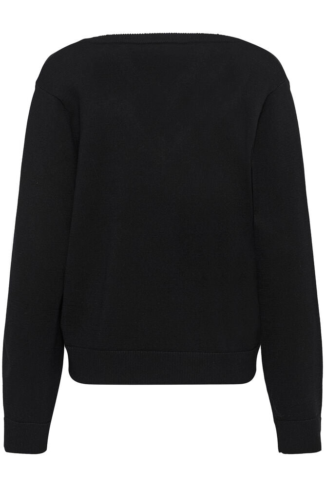 Culture | CUANIKI Embellished V-Neck Jumper | Black