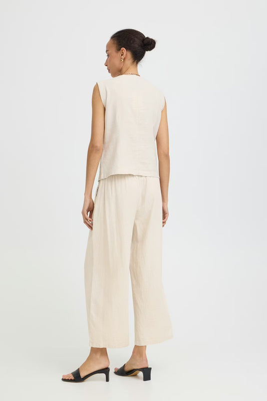 B.young | BYFALAKKA Linen Trousers | Natural
