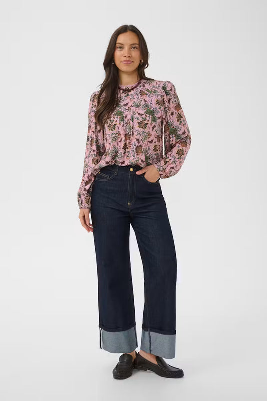 Saint Tropez | TeodoraSZ Blouse | Mauve Mist Lotus Blooms / Pink