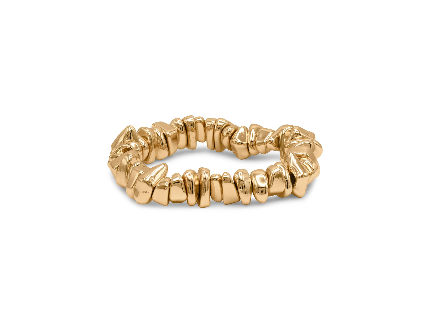 Big Metal London | Figueres Organic Beads Stretch Bracelet | Silver