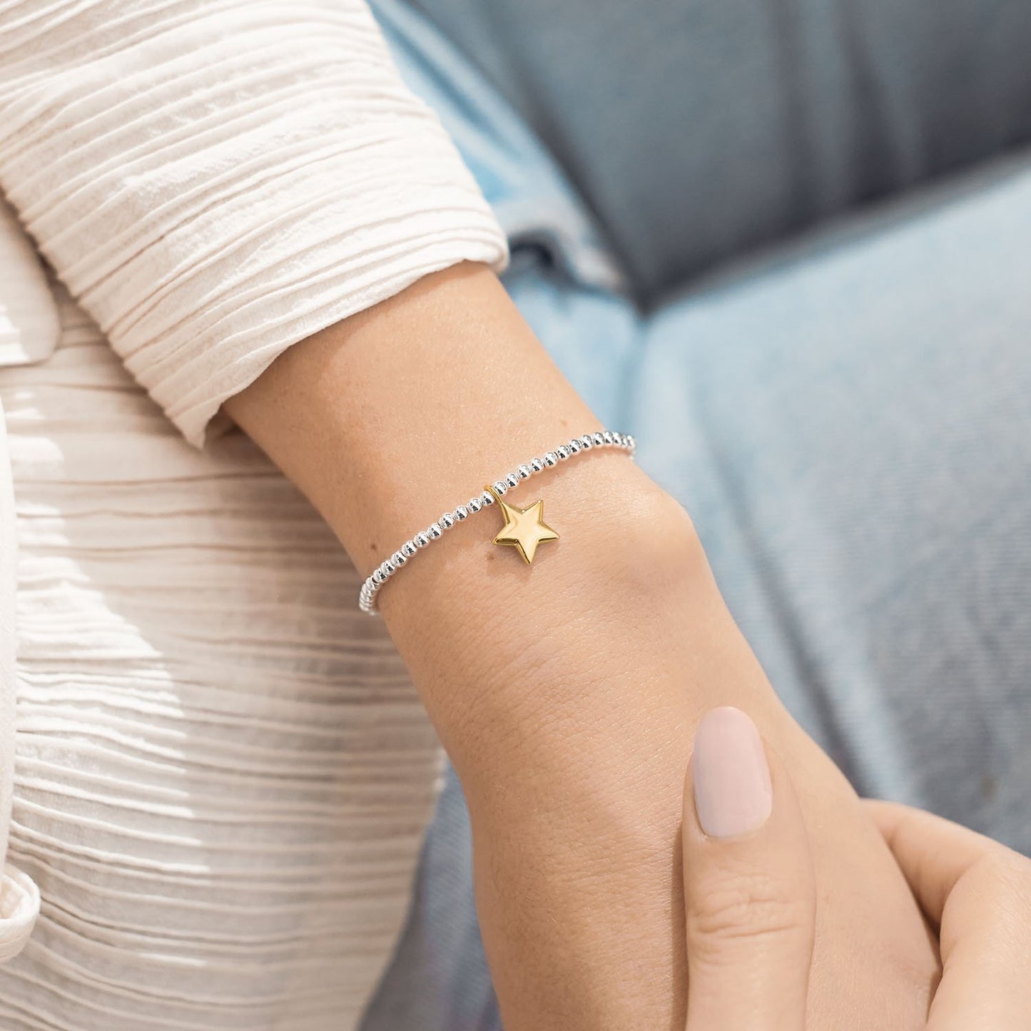 Joma Jewellery | A Little 'You're A Star' Bracelet in Silver and Gold Plating