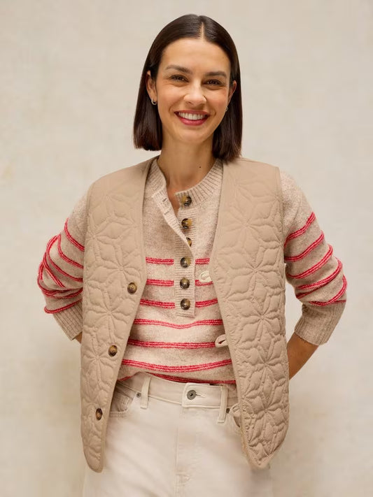 White Stuff | Emery Reversible Gilet | Light Natural