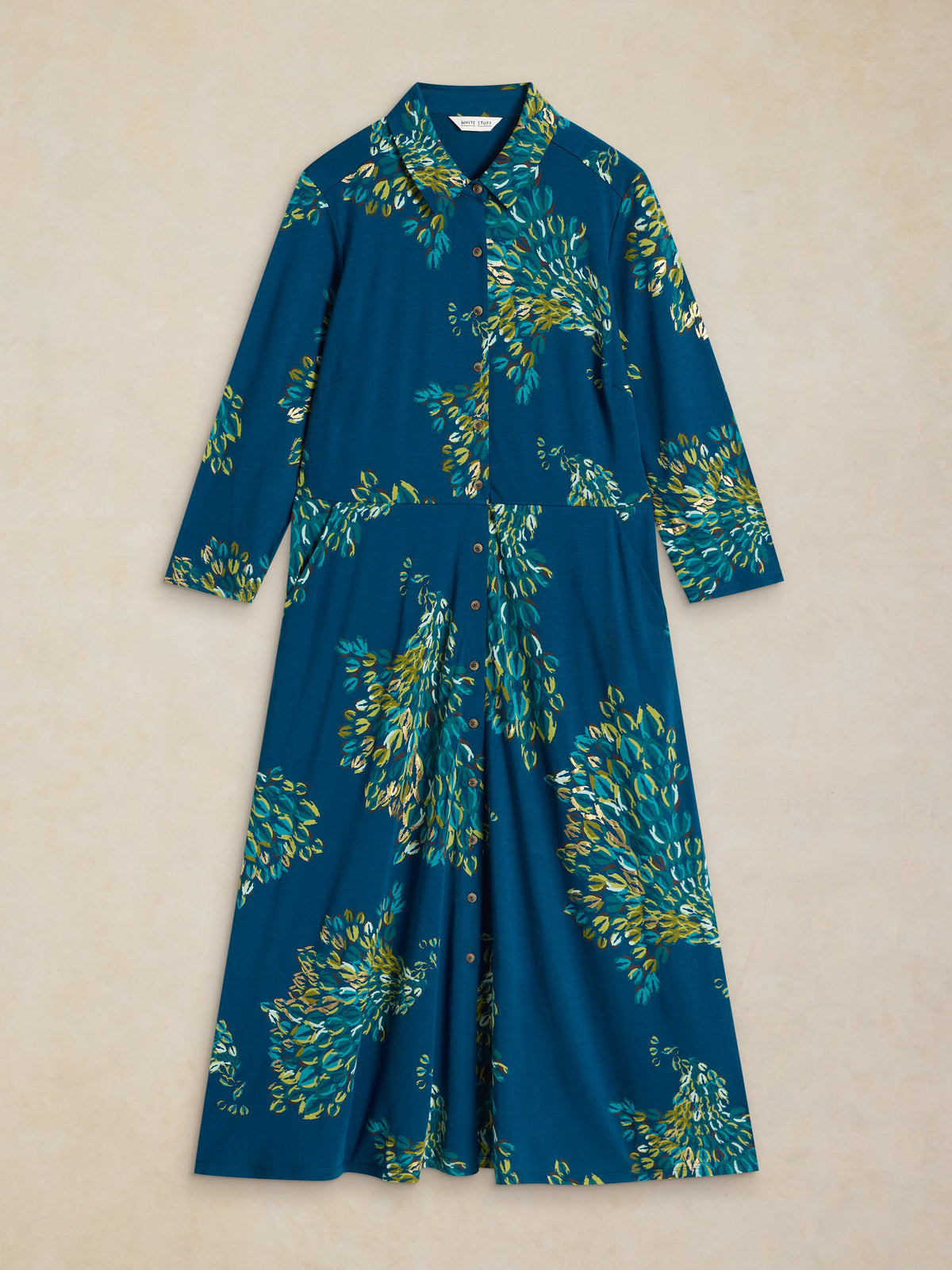 White Stuff | Rua Jersey Shirt Dress | Teal