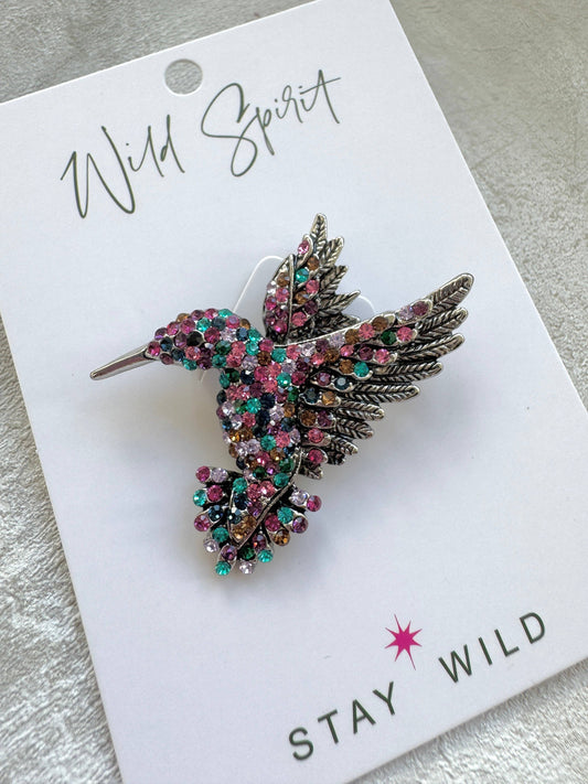 Bejewelled Hummingbird Brooch