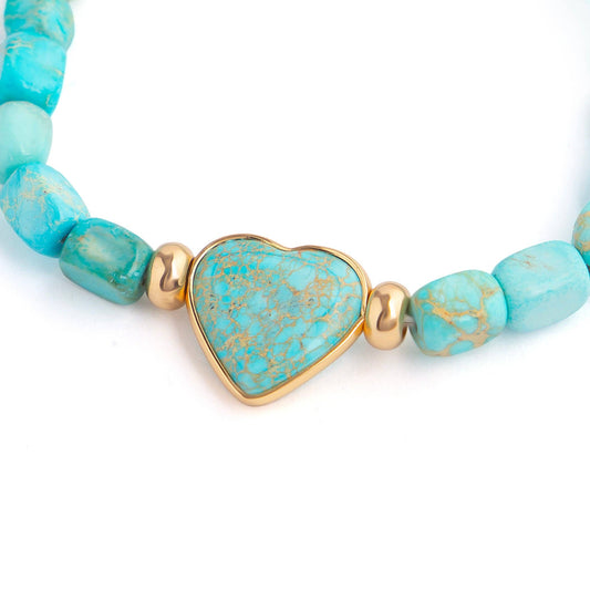 Blue Jasper Heart Bracelet