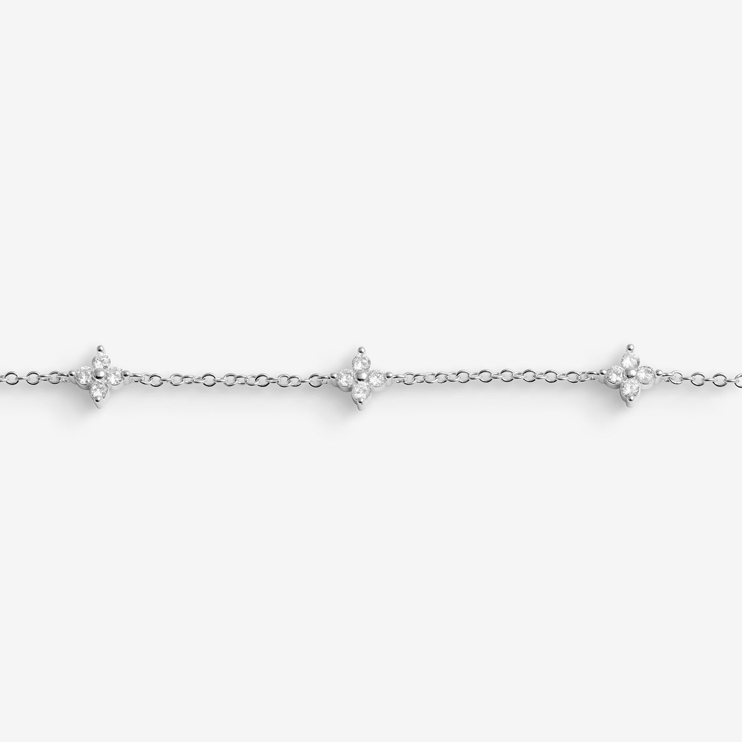 Joma Jewellery | Loved By You Cubic Zirconia Flower Bracelet In Silver Plating