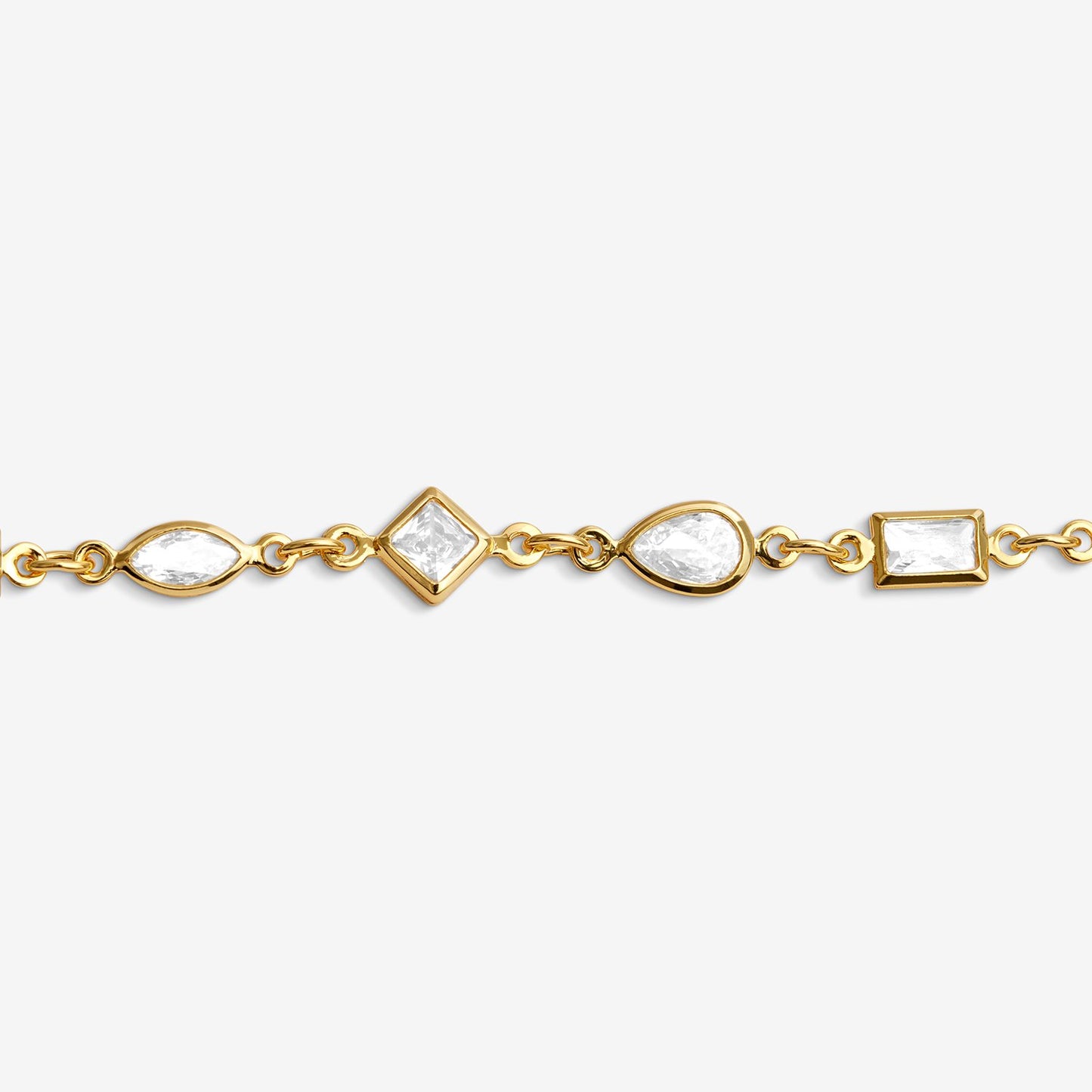 Joma Jewellery | Loved By You Multi Cubic Zirconia Chain Bracelet In Gold Plating