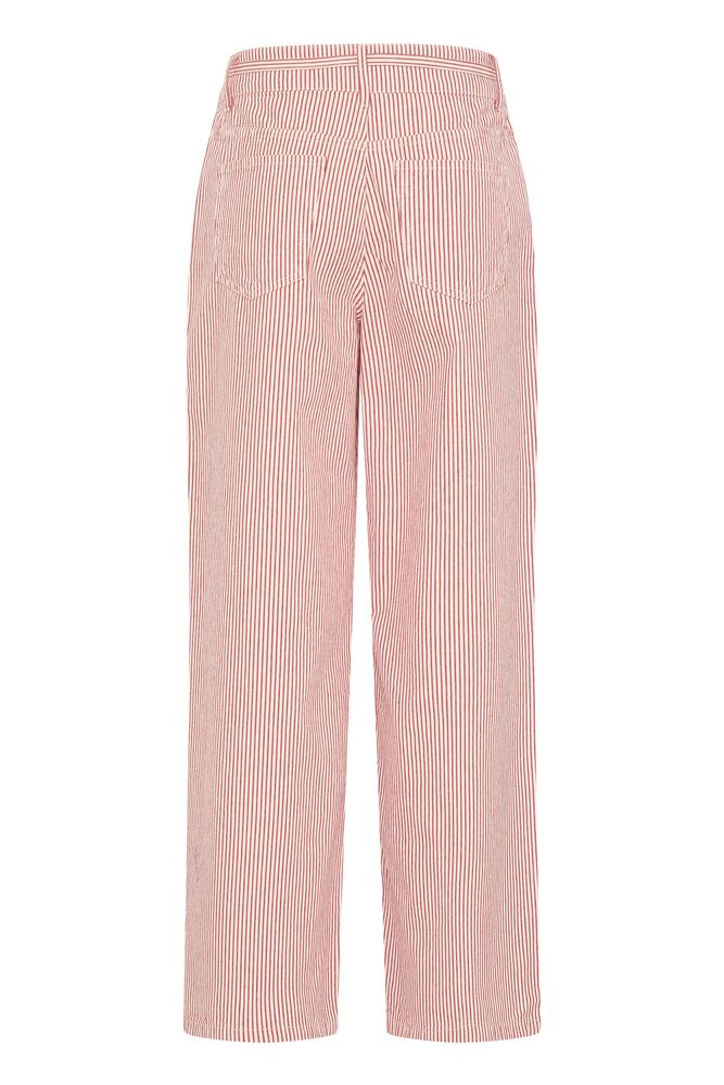 Pink striped pants on a white background