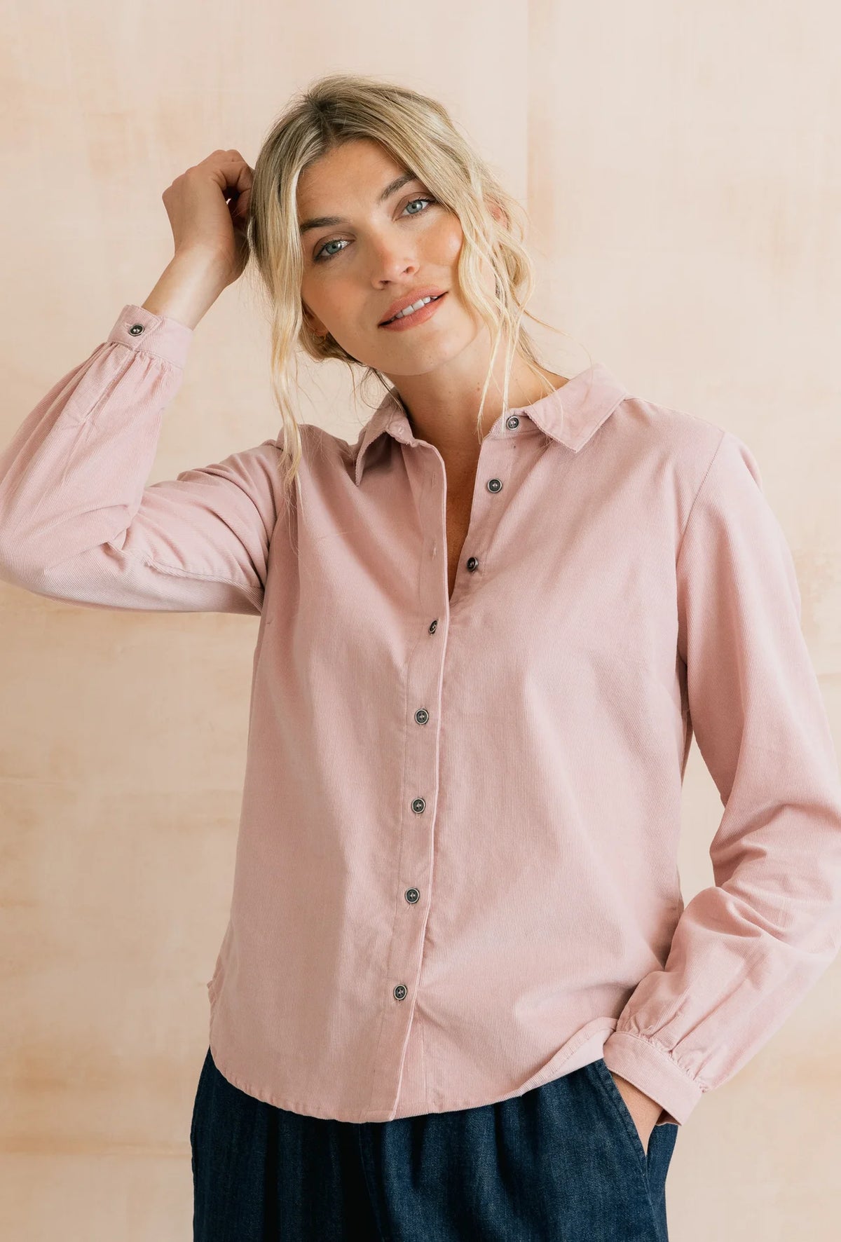 Lily & Me | Ana Organic Cotton Pincord Shirt | Blush