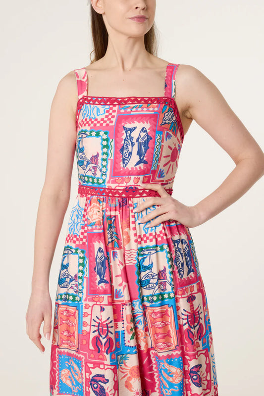Coastal Holiday Midi Dress