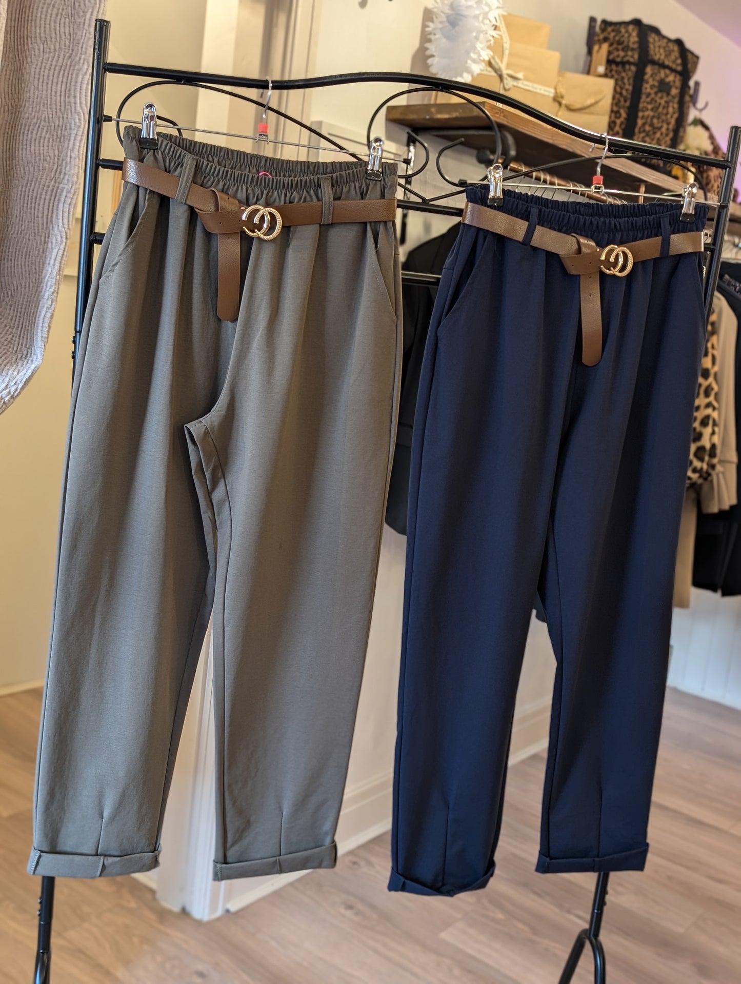 Tailored Trousers with Belt - Blossom Boutique Online