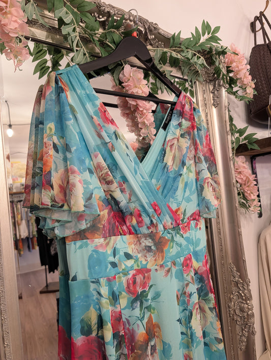 Pre-Loved | Scarlett & Jo Aqua Blue Dress | UK 16