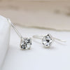 POM Sterling silver clear crystal little drop earrings