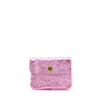 Leather Coin Purse - Metallic Pink