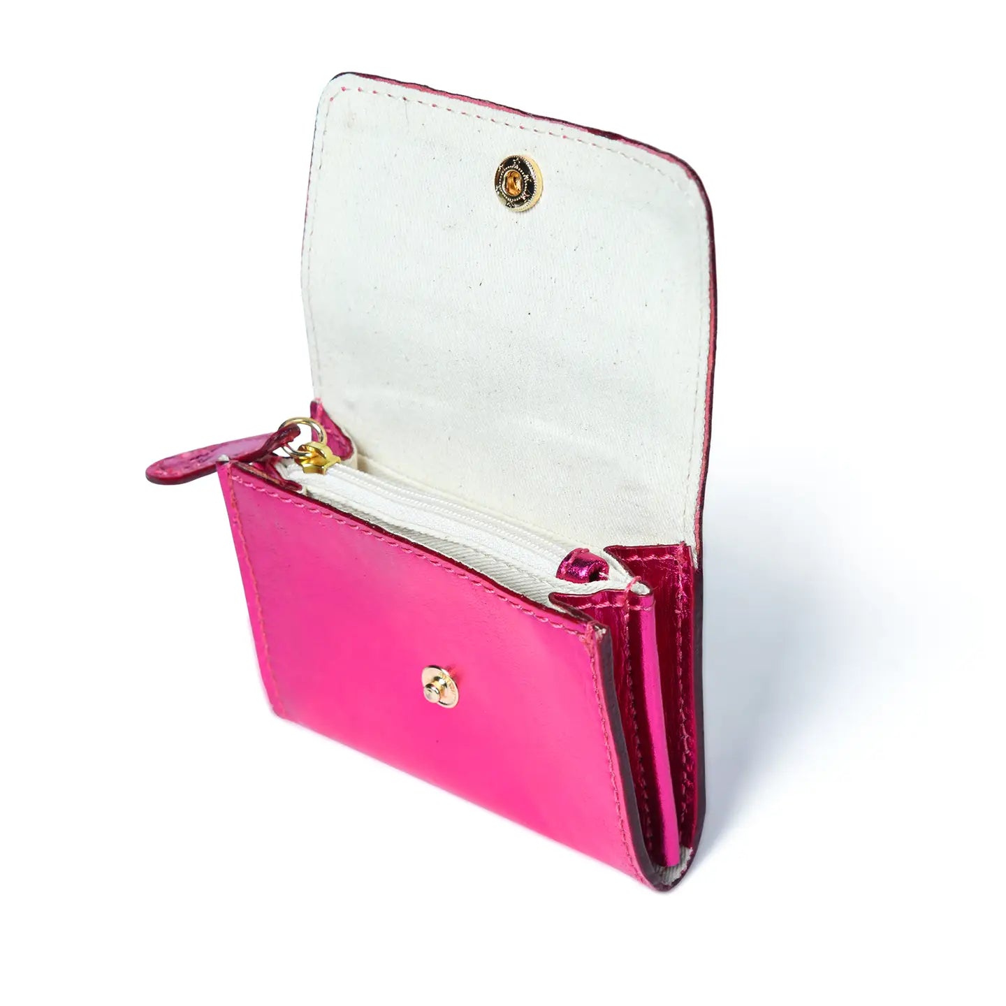 Bell & Fox | Leather Card Holder With Zip | Fuschia