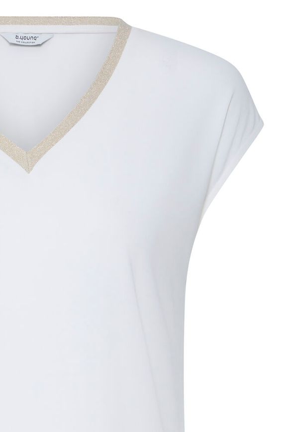 B.young | BYPERL Lurex T-Shirt |Marshmallow White