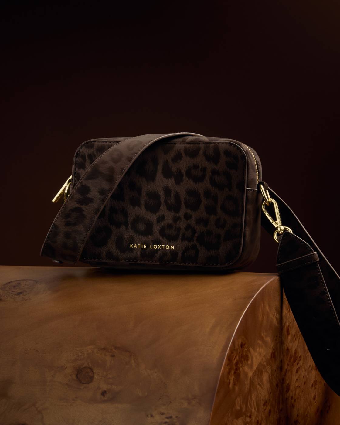 Katie Loxton | Avery Small Crossbody Bag | Chocolate Leopard
