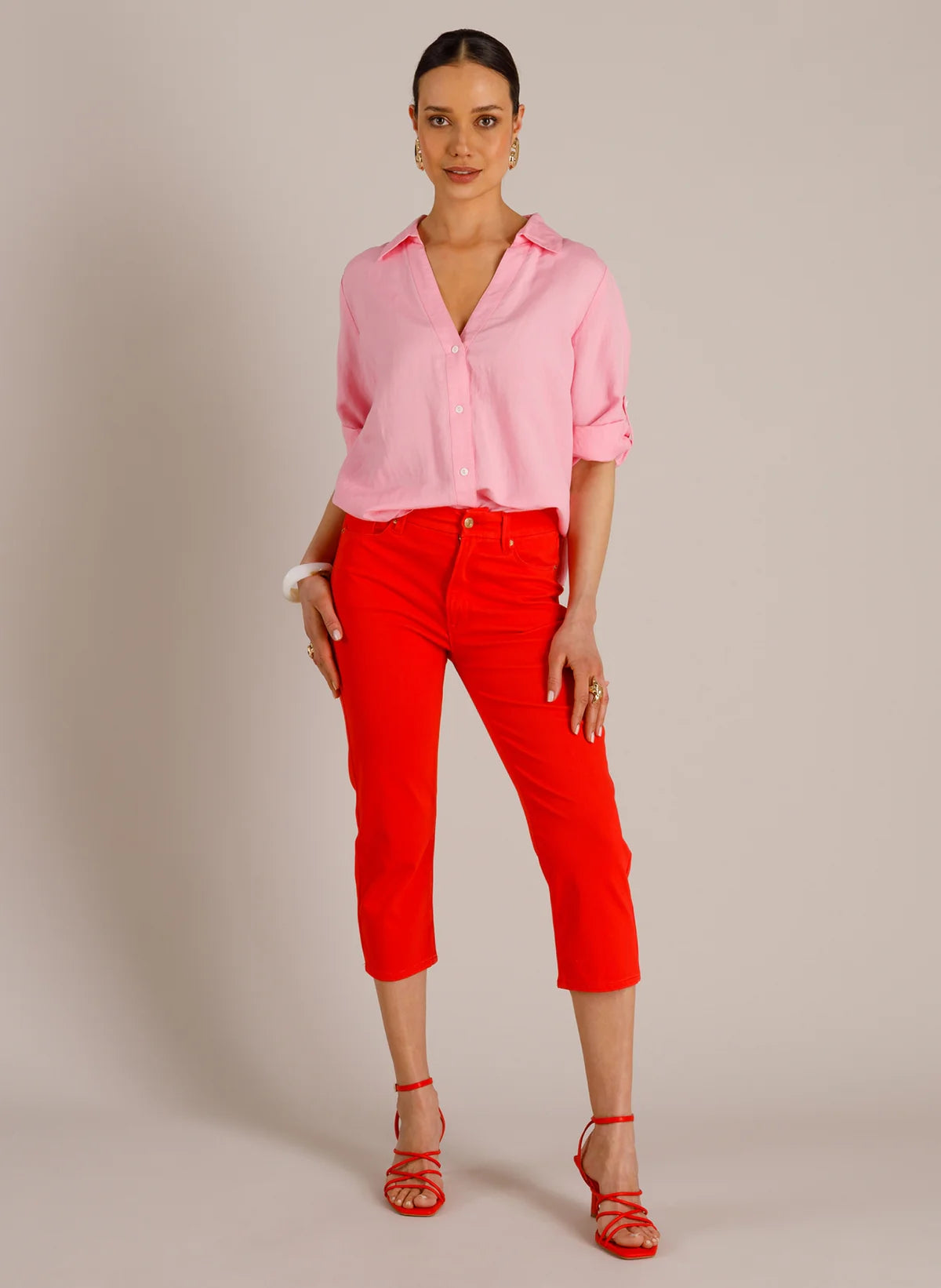 Yest | Teresa Essential Trousers | Hot Red