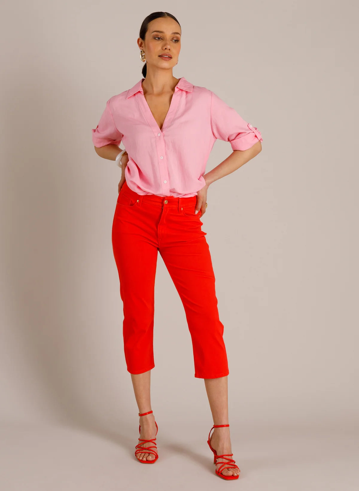 Yest | Teresa Essential Trousers | Hot Red