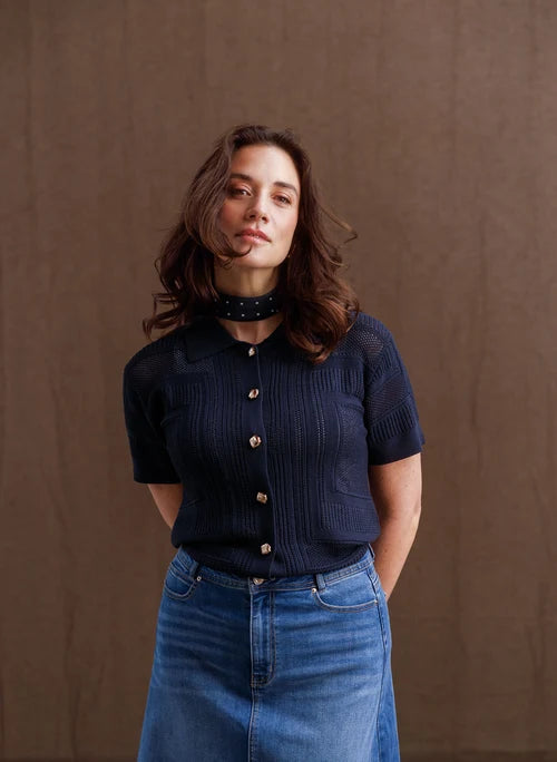 Yest | Selma Top | Navy Blue