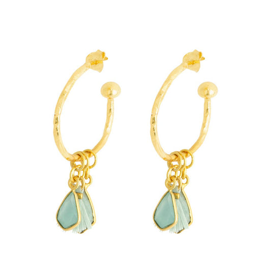 Ashiana London | Nicky Aqua Small Charm Hoops