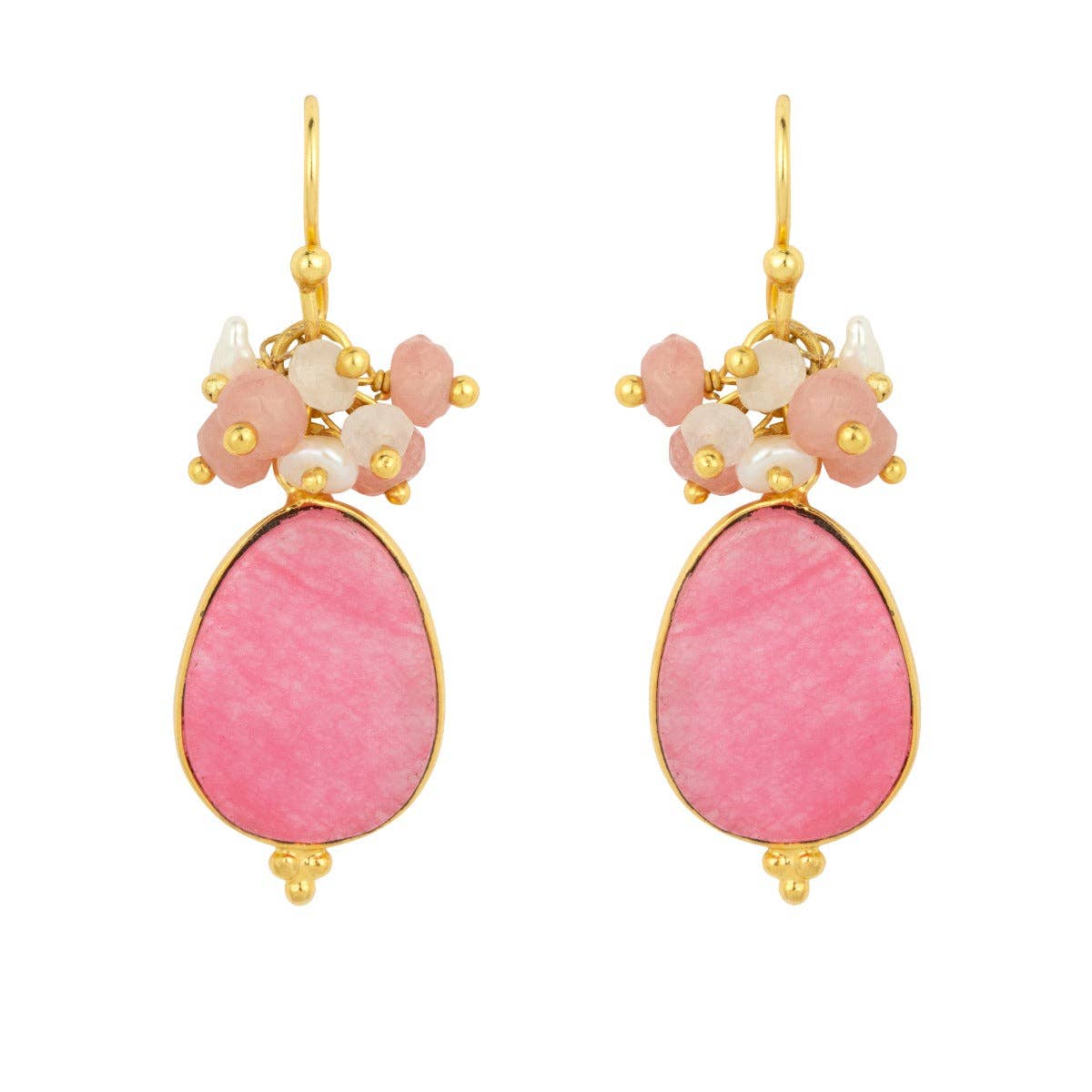 Ashiana London | Willow Pink Jade Earrings