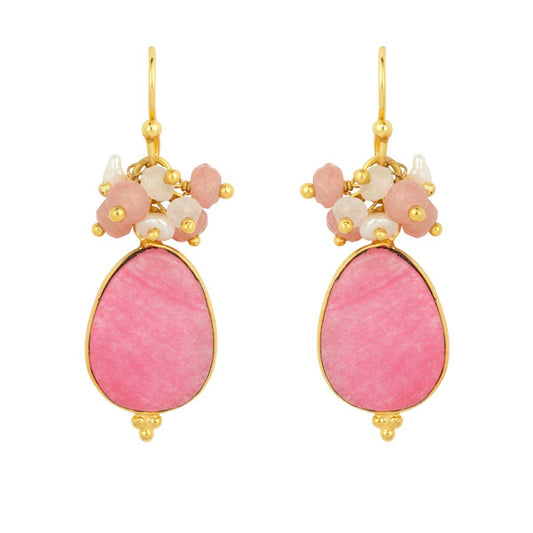 Ashiana London | Willow Pink Jade Earrings
