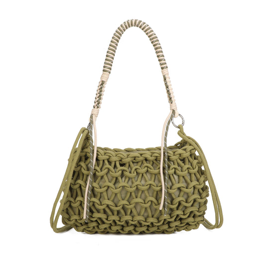 Handwoven Rope Shoulder Bag | Green