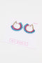 My Doris | Blue & Pink Beaded Hoop Earrings