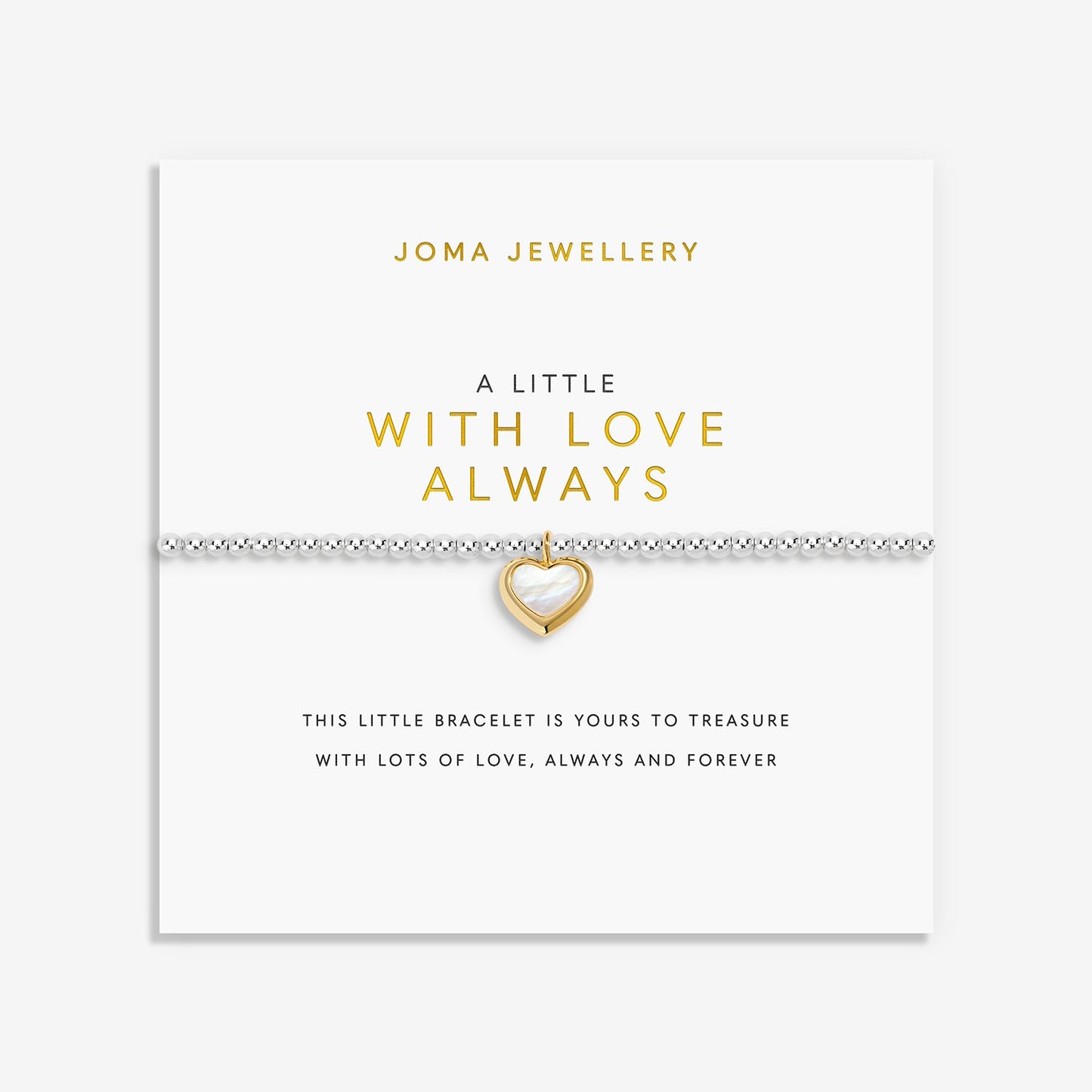 Joma Jewellery | A Little 'With Love Always' Bracelet In Silver and Gold Plating