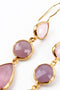 My Doris | Pink Glass Triple Drop Earrings