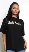 Embroidered Oohlala T-Shirt | Black