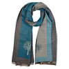 Cashmere Blend Tree of Life Scarf | Teal