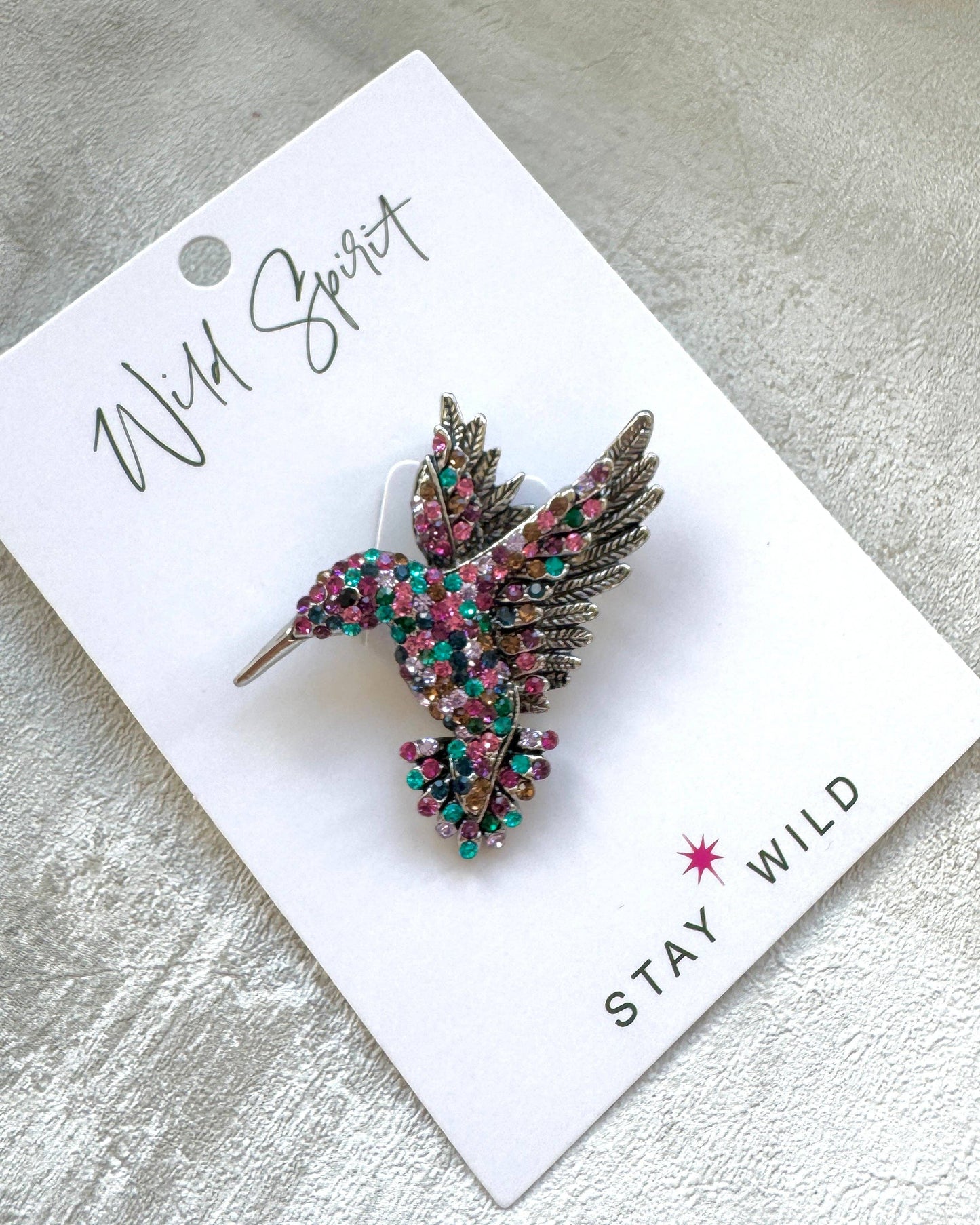 Bejewelled Hummingbird Brooch