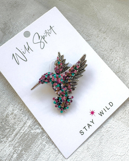 Bejewelled Hummingbird Brooch