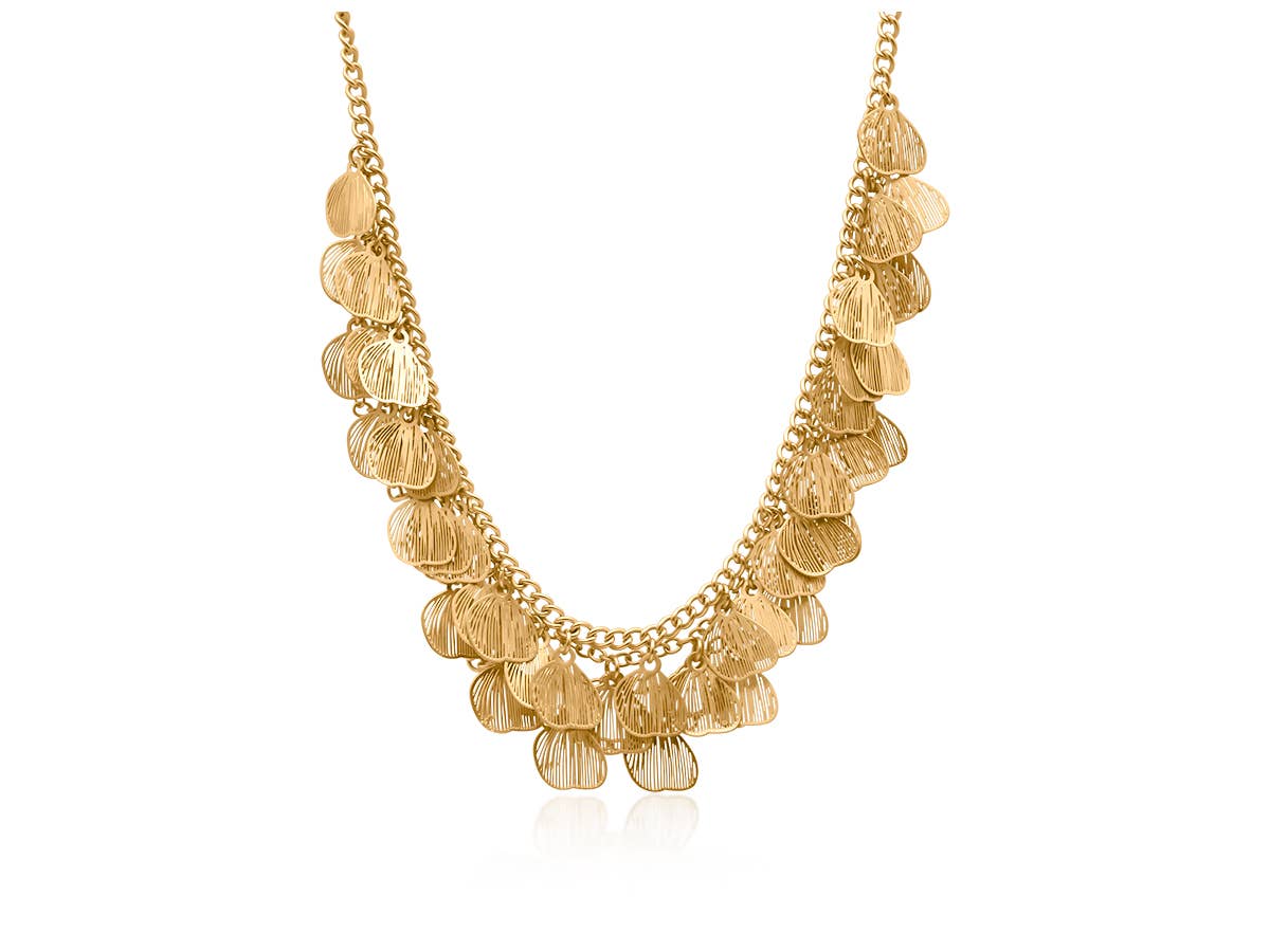 Big Metal London | Livia Petal Blossom Statement Necklace | Gold