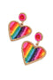 Pre-Order | My Doris Rainbow Stripe Beaded Heart Earrings