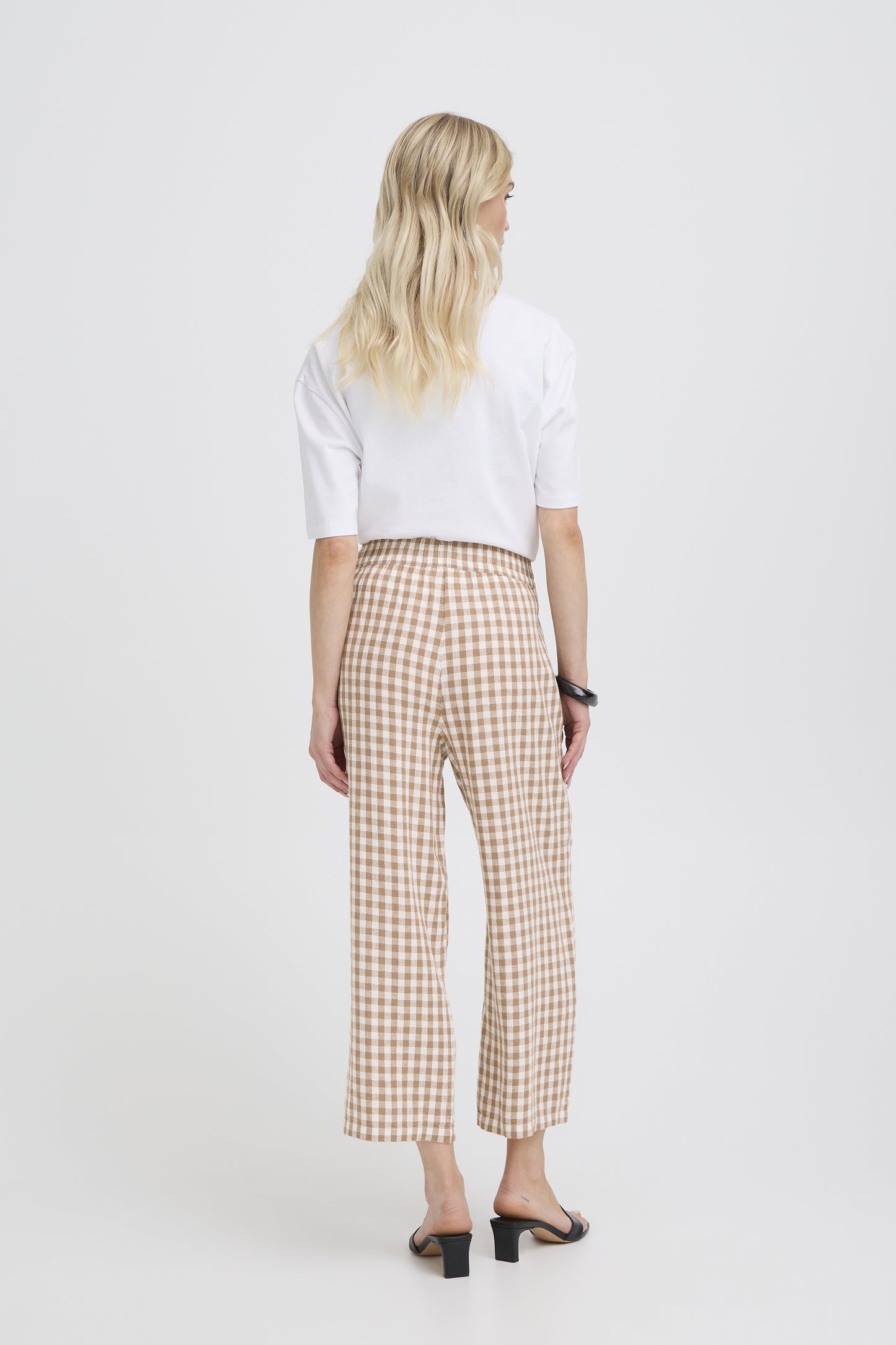 B.young | BYFALAKKA Linen Trousers | Natural Check