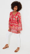 Made In Italy Parachute Dress - Cerise 3/4 Sleeve