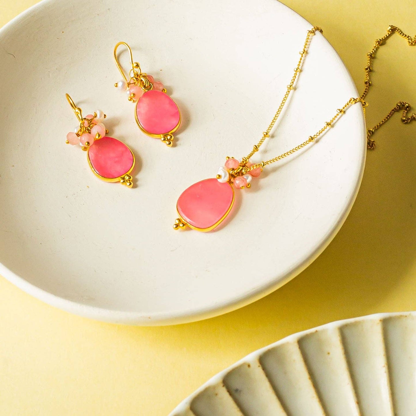 Ashiana London | Willow Pink Jade Earrings