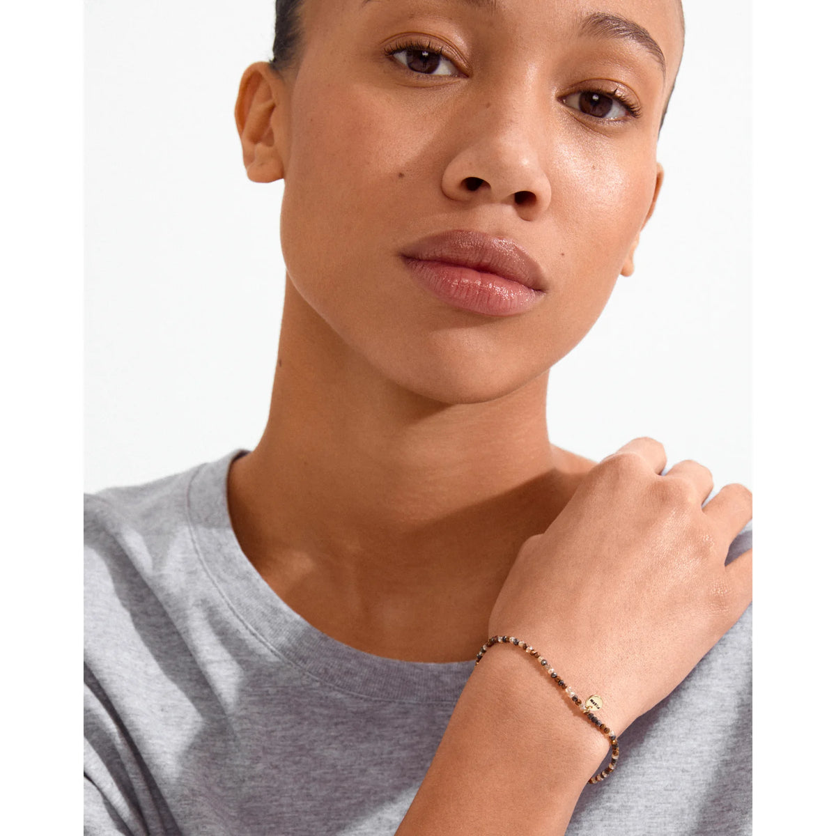 Pilgrim | Indie Bracelet | Brown, Gold-Plated