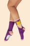 Powder UK | Afternoon Tea Kitty Ankle Socks - Lavender