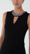 Jewelled Neck Bodycon Dress - Black