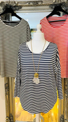 Striped 3/4 Sleeved Top
