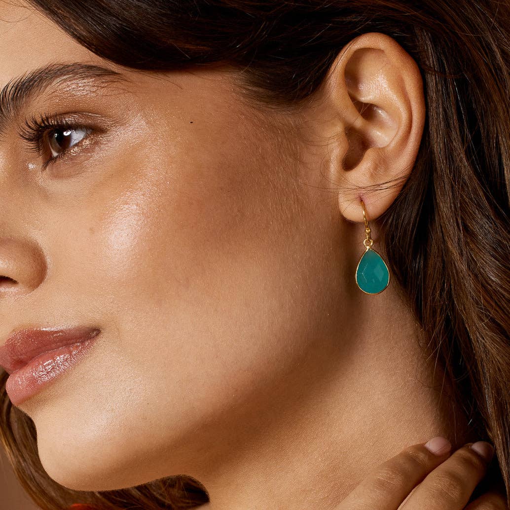 Ashiana London | Ava Aqua Chalcedony Earrings