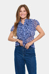 Saint Tropez LiljaSZ Crinkle Blouse | Blue Leopard