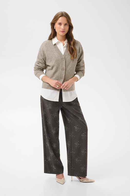 Saint Tropez | NovaSZ V-Neck Cardigan |  Pine Bark Melange / Brown