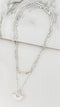 Envy - Short Double Layer Pendant Necklace - Silver
